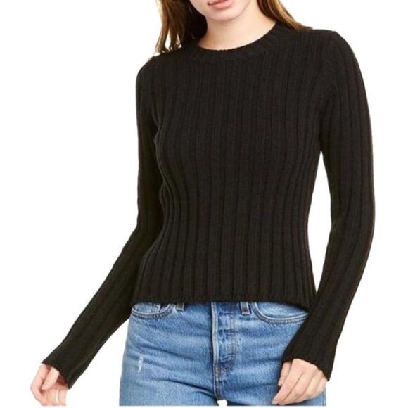 Vince Sweaters - Vince. Women’s Black Rib Crew Sweater Sizes XS